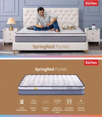 Kurlon SpringRest Pocket Essential Mattress 6 Inch / 8 Inch Pocket Spring Mattresses - 72 X 30, 6 Inch Thickness