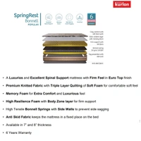 Kurlon SpringRest Bonnel Popular Mattress 7 Inch / 8 Inch Pocket Spring Mattresses - 72 X 30, 7 Inch Thickness