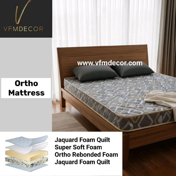 VFMDECOR Orthopedic Rebonded Foam Mattress 5 Inch Mattress Bonded Mattresses - 75 X 60, 5 Inch Thickness