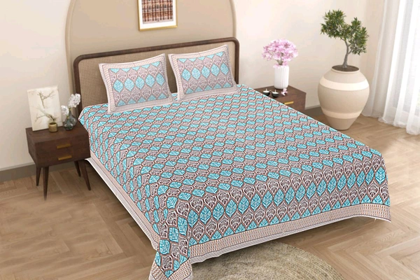 Jaipur King Size Bed Sheet Double bedsheet Shop Online 108 Inch X 108 Inch With 2 Pillow Cover