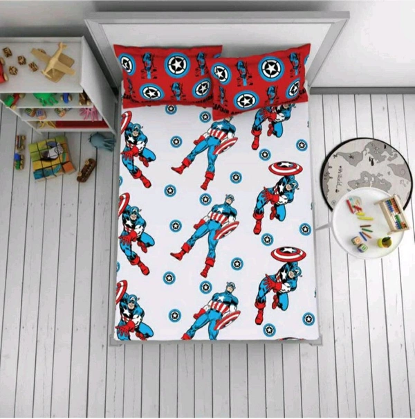 Kids Single / Double Bedsheet Marvel Avengers Welspun Bed Sheet - 1.50 M X 2.24 M, Single