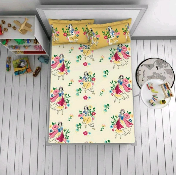 Kids Single / Double Bedsheet Disney Princess Welspun Bed Sheet
