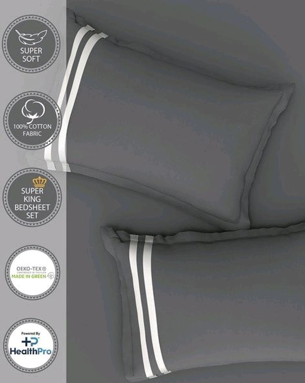 Super King Size Bedsheet 10 Feet X 10 Feet BedSheet With 2 Pillow Covers Plain Heavy Tc Premium Quality Smooth Bedsheet Shop Online - 3.00 M X 3.00 M