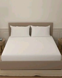 Super King Size Bedsheet 3 X 3 Meter Bed Sheet With 2 Pillow Covers White Plain Heavy Tc Premium Quality Smooth Bedsheet Shop Online - 3.00 M X 3.00 M