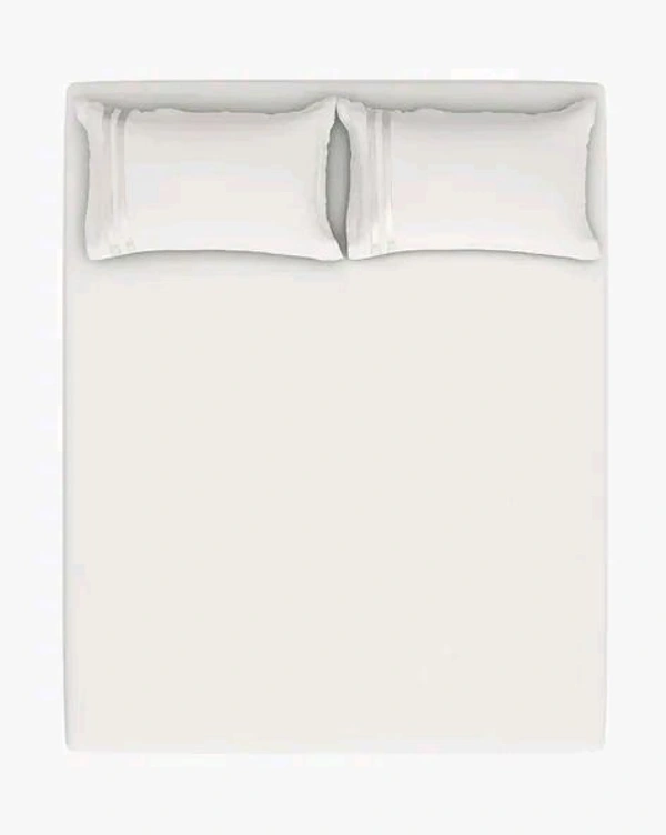 Super King Size Bedsheet 3 X 3 Meter Bed Sheet With 2 Pillow Covers White Plain Heavy Tc Premium Quality Smooth Bedsheet Shop Online - 3.00 M X 3.00 M