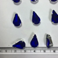 Teardrop Clip Clip Stone 12x 8mm - Blue, 10 Pieces