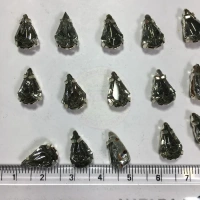 Teardrop Clip Clip Stone 12x 8mm - Gray, 10 Pieces