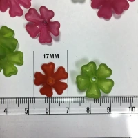 17mm Mixed Color Clear Flower Shape Brooch Material - 25 gms