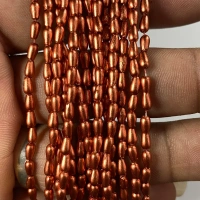 3MM Copper Beads Bunch 12 line Drop Shape – A1 quality - 3MM, 1 Bunch (12Lines)