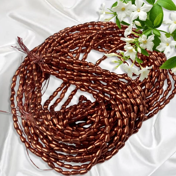 3MM Copper Beads Bunch 12 line Drop Shape – A1 quality - 3MM, 1 Bunch (12Lines)