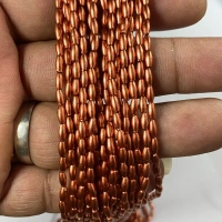 3MM Copper Beads Bunch 12 line Eye Shape – A1 quality - 3MM, 1 Bunch (12Lines)