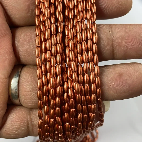 3MM Copper Beads Bunch 12 line Eye Shape – A1 quality - 3MM, 1 Bunch (12Lines)