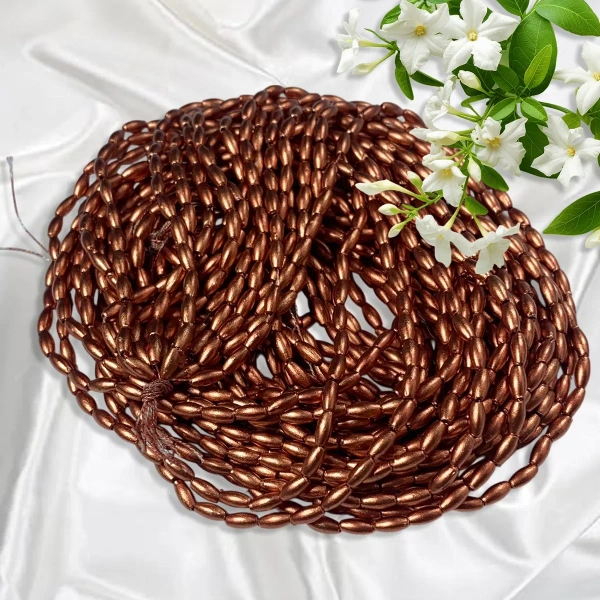 3MM Copper Beads Bunch 12 line Eye Shape – A1 quality - 3MM, 1 Bunch (12Lines)