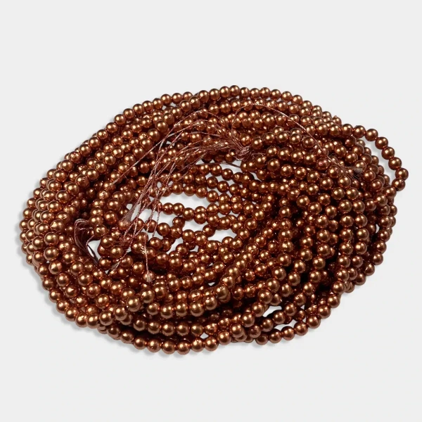 Copper Beads Bunch 12 line Round Shape – A1 quality - 4MM, 1 Bunch (12Lines)