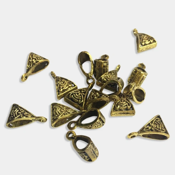 Antique Gold Designer Bails or Loops for Jewelry Making