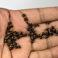 Black Color Pearl Loreal Beads 4mm - 25 gms