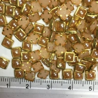 Ceramic Kundan Stone 4mm Gold Color Square Shape - 50gms, 4MM, Square