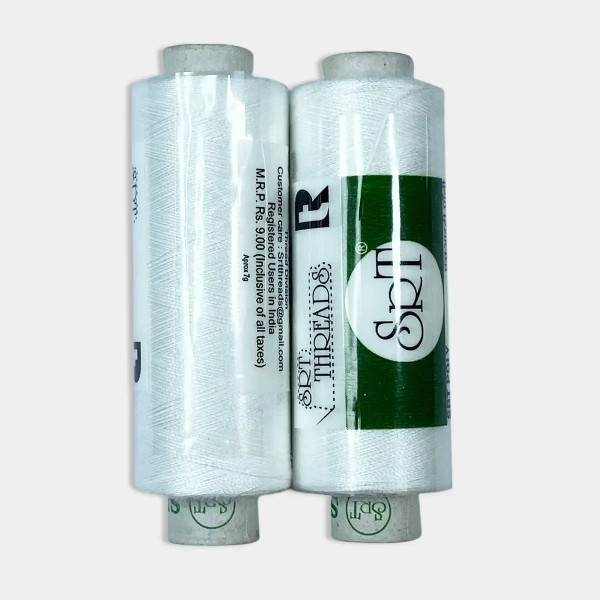 Cotton Thread or Sewing Thread Color White – 2 pieces - White