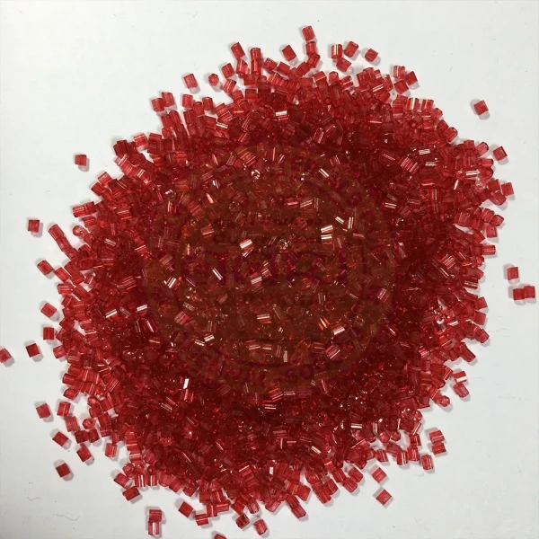 Cut Beads or Cutdana 2mm Red Color - Red, 50 grams, 2MM