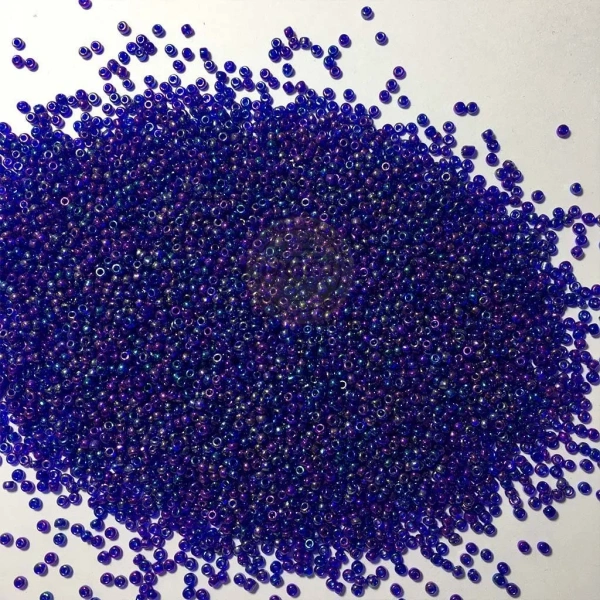 Glass Seed Beads in Blue with violet Shade Color 10-0 2.5mm - 50 gms