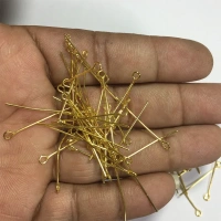 Gold Eye Pins 30mm for Jewelry Making  - 100 Pieces
