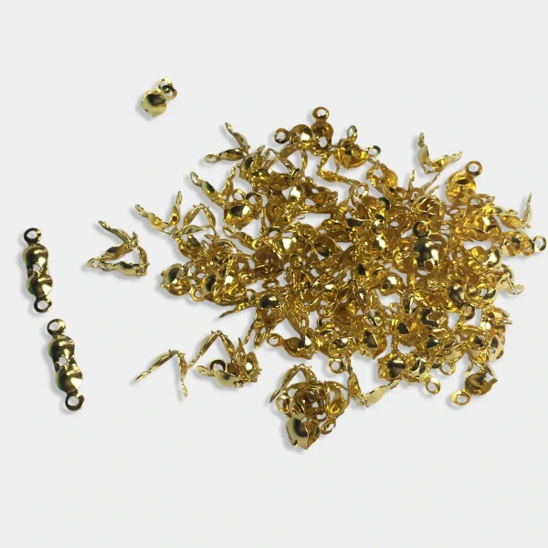 Gold Color Bead Clasps or Crimp Ends for Jewelry Making and Crafts 