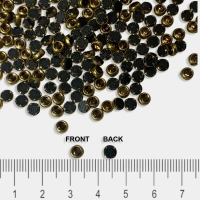 Kundan Stone 3mm Color Gold Flat Back Framed Round Shape  - 50gms, Round