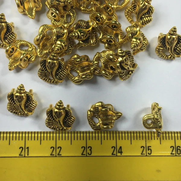 Jewellery Making Metal Charms – Findings (Gold Ganesh) - 12 Pieces