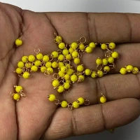 Light Yellow Color Pearl Loreal Beads 4mm - 25 gms
