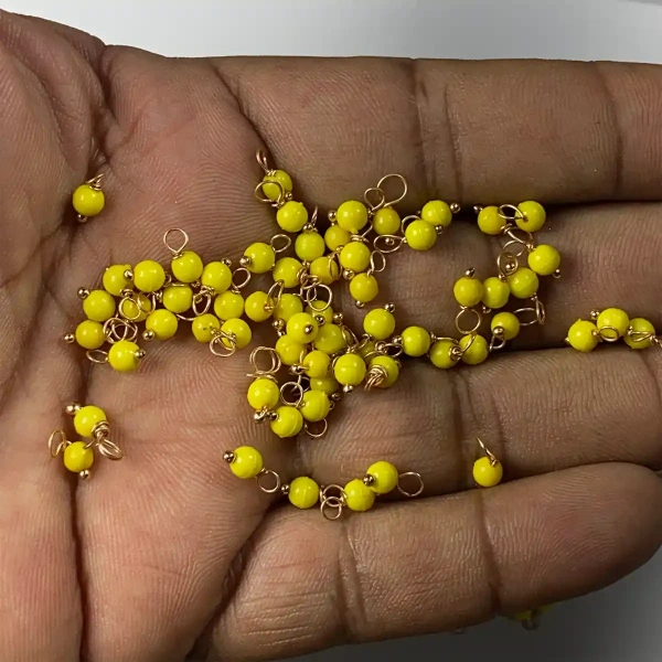 Light Yellow Color Pearl Loreal Beads 4mm - 25 gms