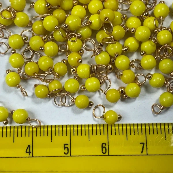 Light Yellow Color Pearl Loreal Beads 4mm - 25 gms