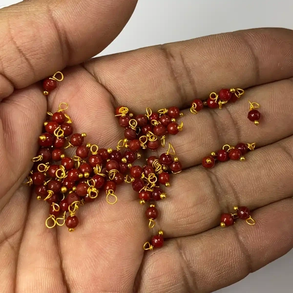 Maroon Color Pearl Loreal Beads 4mm - 25 gms