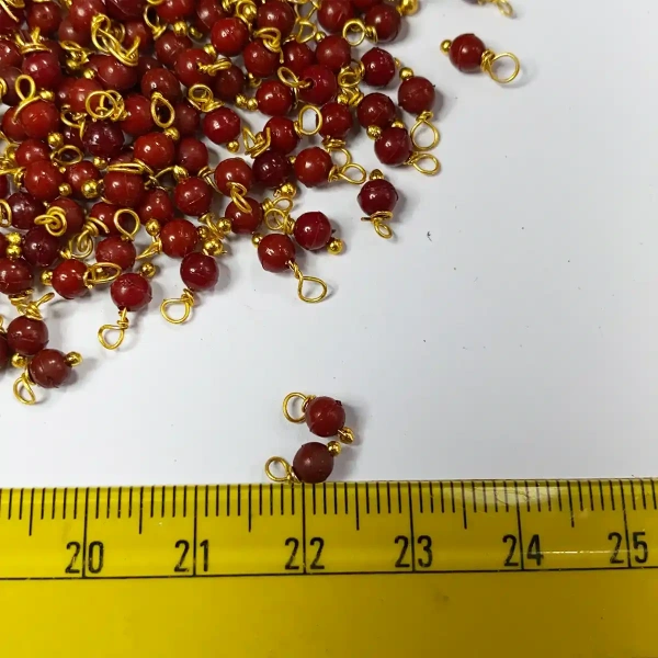 Maroon Color Pearl Loreal Beads 4mm - 25 gms