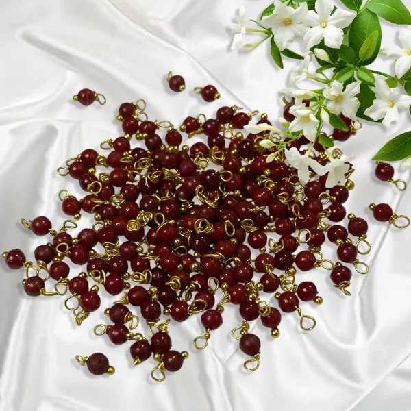 Maroon Color Pearl Loreal Beads 4mm - 25 gms