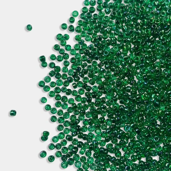 Glass Seed Beads in Green Color 10-0 2mm - 50 grams