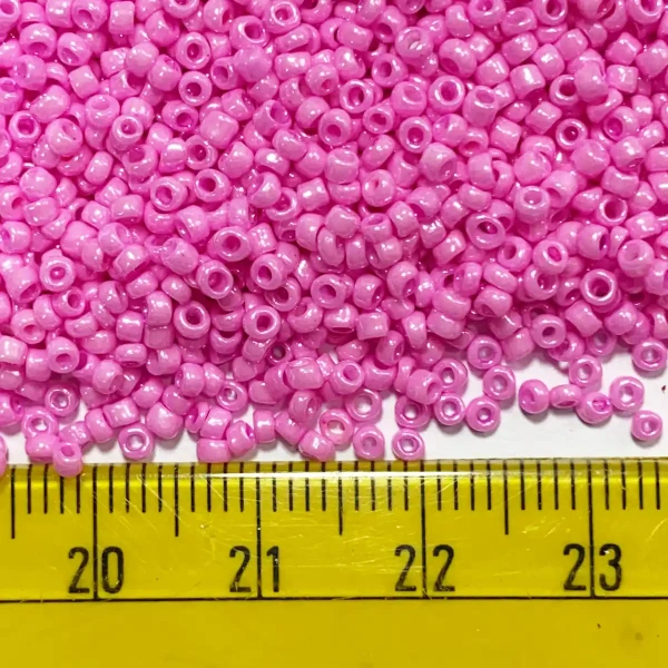 Opaque Seed Beads in  Pink Color 2mm - 50 grams