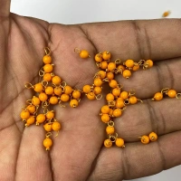 Orange Color Pearl Loreal Beads 4mm - 25 gms