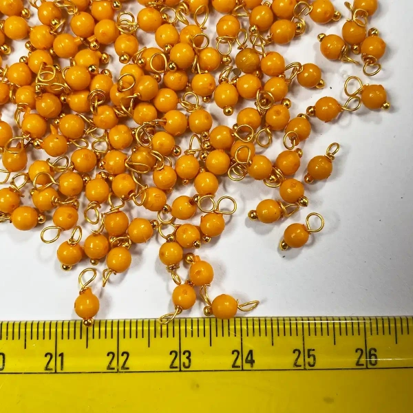 Orange Color Pearl Loreal Beads 4mm - 25 gms