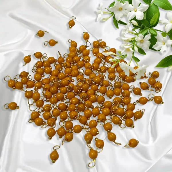 Orange Color Pearl Loreal Beads 4mm - 25 gms