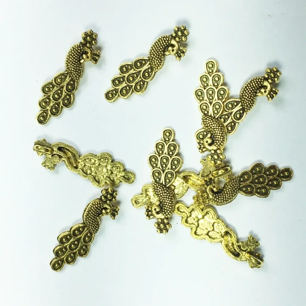 Peacock Metal Charms Antique Gold