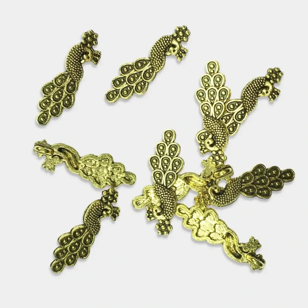 Peacock Metal Charms Antique Gold
