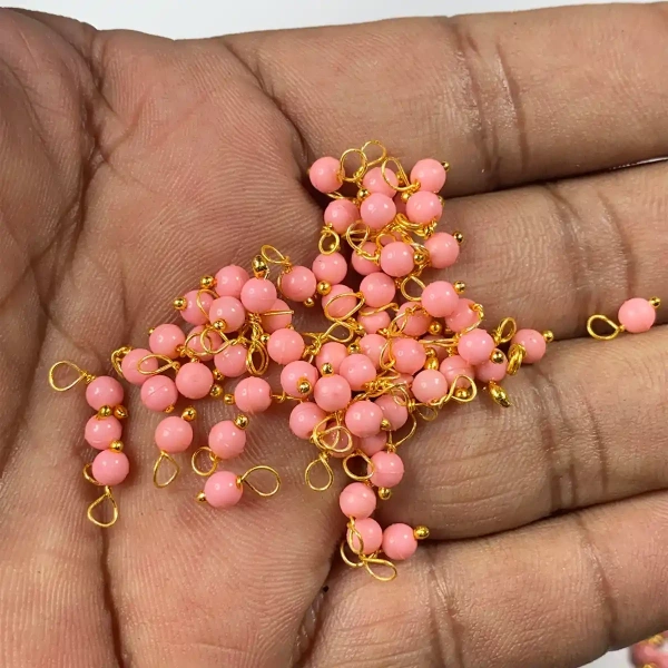 Pink Color Pearl Loreal Beads 4mm - 25 gms