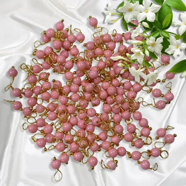 Pink Color Pearl Loreal Beads 4mm - 25 gms