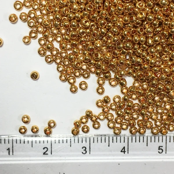 Priso Brand Beads 12-0 Gold Color 450Grams Full Pack - 450 gms