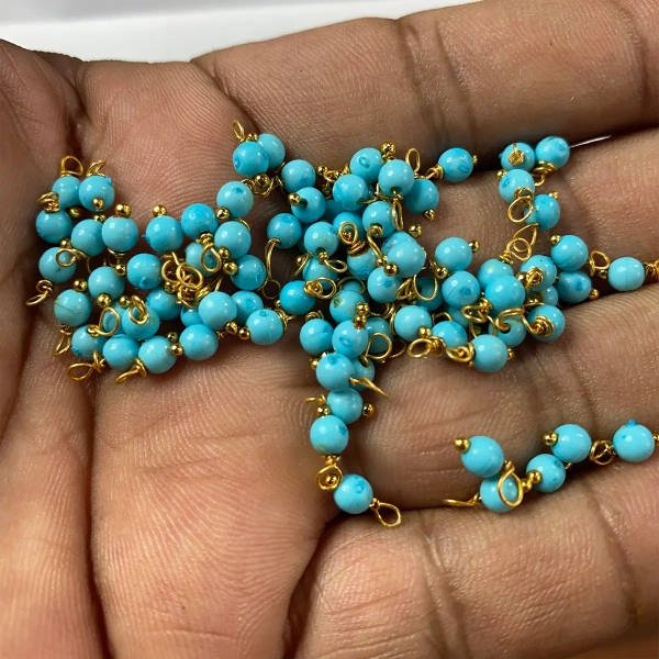 Sky Blue Color Pearl Loreal Beads 4mm - 25 gms