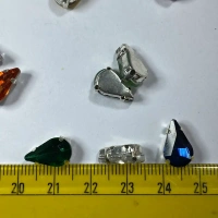 Teardrop Clip Clip Stone 12x 8mm - Rainbow, 10 Pieces