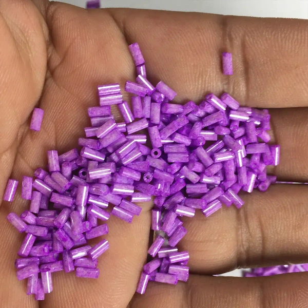 Tube Bead or Cutdana 4mm Opaque (Marble Texture)  - 50 grams, 4MM