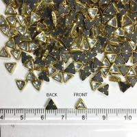 Kundan Stone 4mm White Color Flat Back Framed Triangle Shape - 50gms, 4MM, Triangle