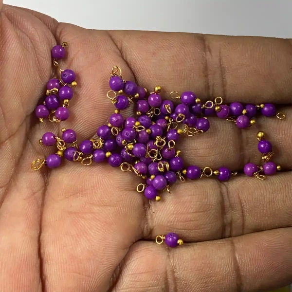 Violet Color Pearl Loreal Beads 4mm - 25 gms