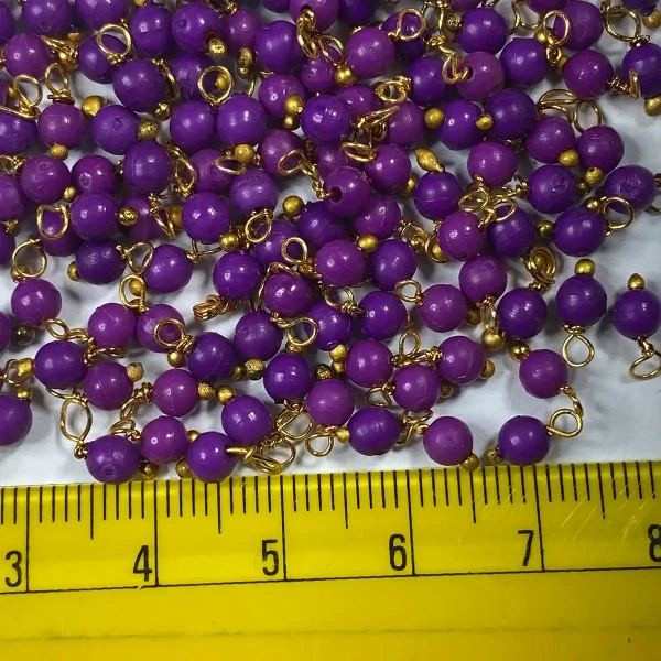 Violet Color Pearl Loreal Beads 4mm - 25 gms